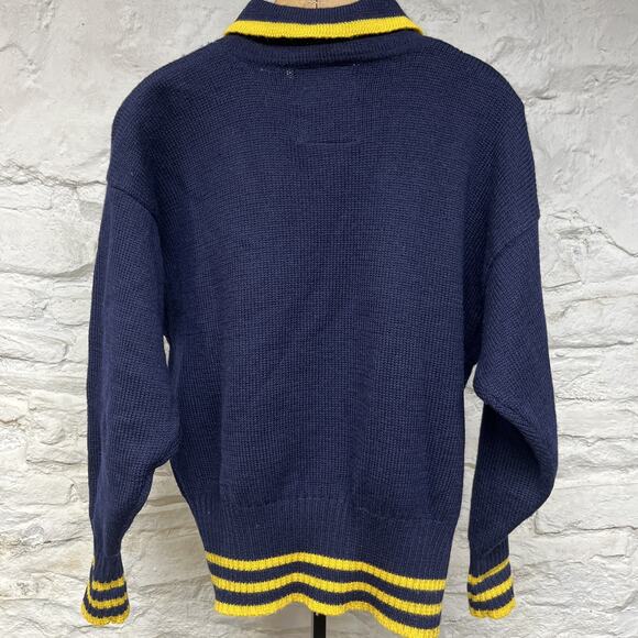 Espirit Sport Knit Wool Collared Argyle Pullover Sweater Preppy Vintage 90s - Picture 2 of 10